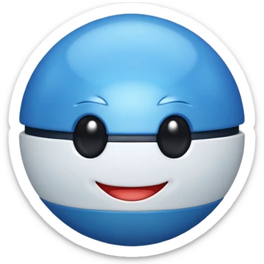 A blue Pokéball with highlights, emoji style, variation 6 sticker