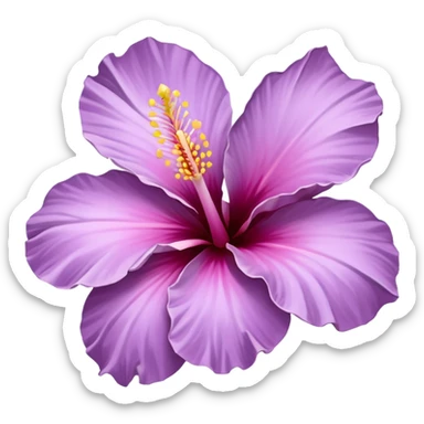 single lilac hibiscus blossom facing left in png form  sticker