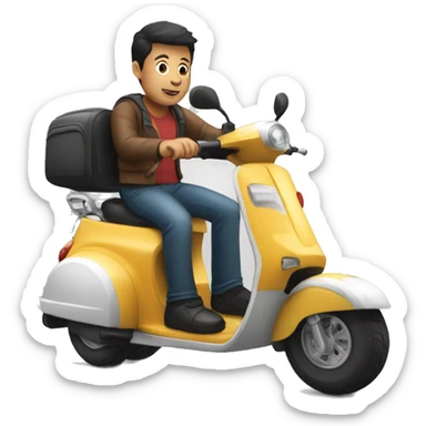 un mec gros qui est sur son scooter sticker