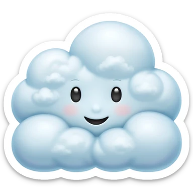 3d rendering, isolated, opalescent pearlescent, perfectly shaped, whimsical soft fluffy cloud. No emoji faces, no emoji icons. Dpi 300, 8k sticker