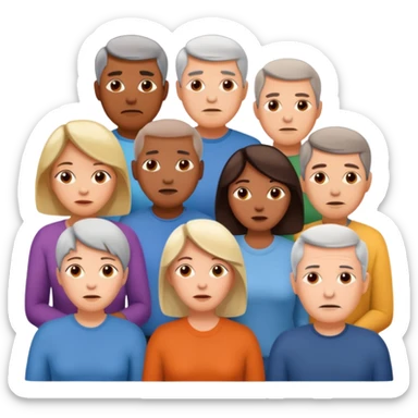 a gathering of middle aged adults as a support group sticker