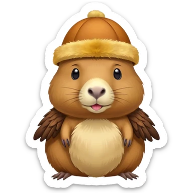capybara with chicken wing hat sticker