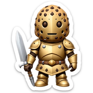 cookie that is a knight because it is a tough cookie but it doesnt have a face instead its just a chocolate chip cookie sticker