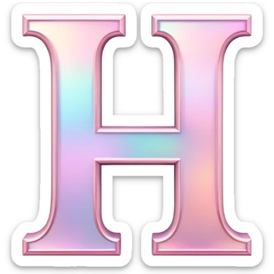 Iridescent pastel pink romantic formal elegant sophisticated cultured neat pretty beautiful nifty cute Font setting icon with letter H sticker
