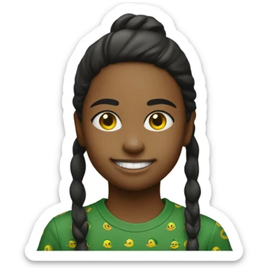 smiling girl with Oregon duck shirt on sticker
