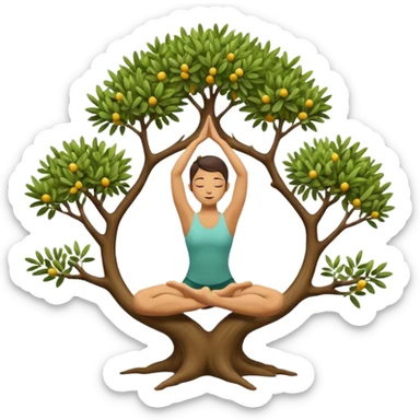 icon on the theme of yoga classes. image of a person in tree asana pose sticker
