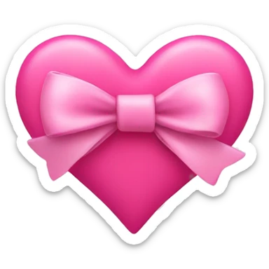 pink heart with bow in it  sticker