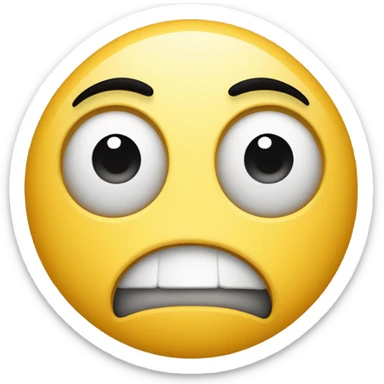 yellow face emoji turns with surprised look sticker