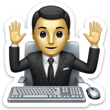 a computer with clothes as if it were a person sticker