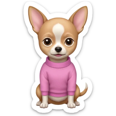 chihuahua with a pink sweater sticker