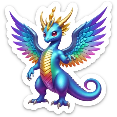 Epic divine legendary complex detailed iridescent gradients aesthetic-Fakémon-creature-scenery sticker