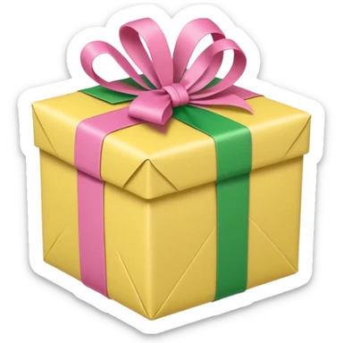 Pale yellow, Kelly green and pink birthday package sticker