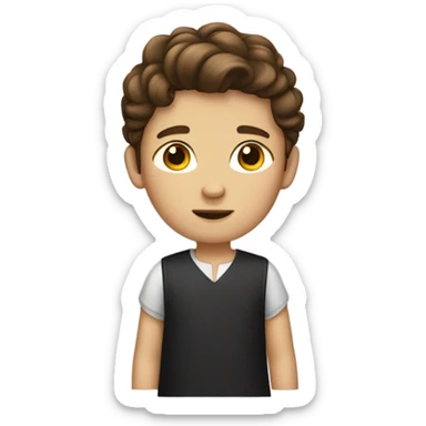 brown haired boy in dress sticker