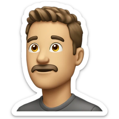 man thinking what his group of friends will say sticker