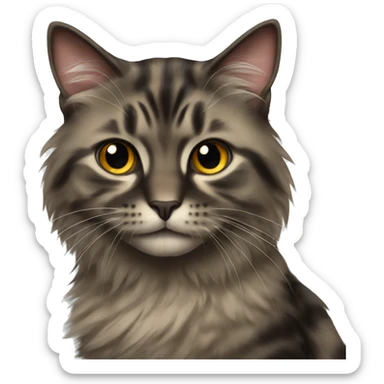 torty cat, domestic long hair sticker