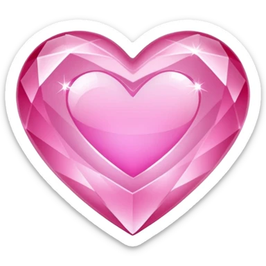 Pink heart shaped crystal with a $ carved in the center of the crystal. sticker