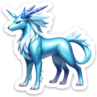 Shiny Colorful Iridescent Amaura-Cobalion-Suicune-fakemon (full body) sticker