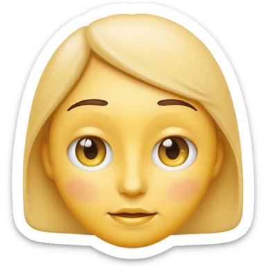 Generate a high-quality iPhone-style emoji of a face with yellow cream applied under the eyes, realistic shading, smooth gradient colors, rounded and cute 3D cartoon style, subtle facial expres
 sticker