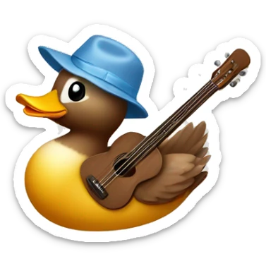 Un canard qui écoute de la musique  sticker