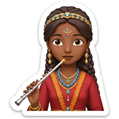 Indian Girl With Fluteü sticker