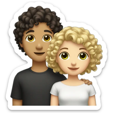 girl-with-brown-eyes-and-brown-hair-and-a-boy-with-short-black-hair-and-green-eyes-and-hugs-1-curly-dog-black-and-white sticker