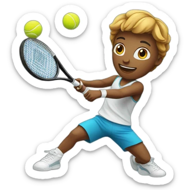 Tennis player playing tennis sticker