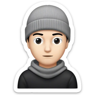 Aa robber in a grey beanie and black-and-white clothing  sticker