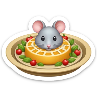 Mouse fertada dish of food sticker