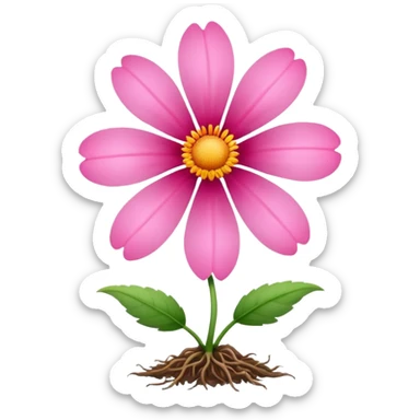 pink flower with a long root sticker