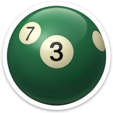 green billiard ball 7 number sticker