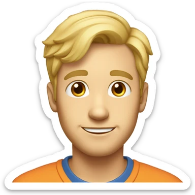  35 year old boy, blond, slanted eyes, friendly, physics and chemistry teacher sticker