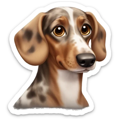 brown merle dachshund sticker