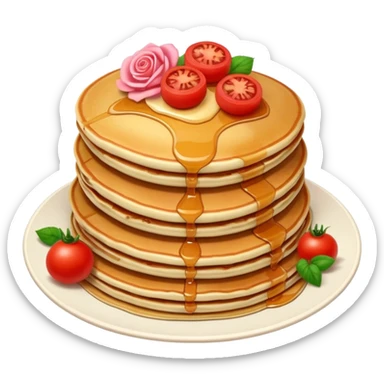 pancakes with tomatoes and roses sticker
