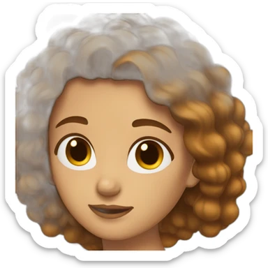 Femme au cheveux lise marron sticker