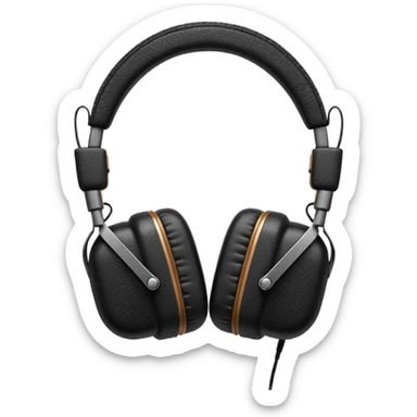 Icon of headphones with square ear pads in the Marshall style. sticker