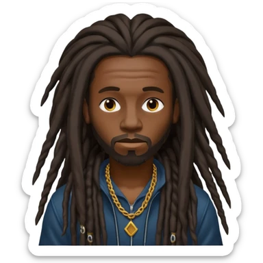 black mysterious rapper with long dreadlocks sticker