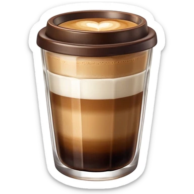 Small Gibraltar glass with cortado espresso, light brown color on top (NOT WHITE), deepening to darker brown at bottom, smooth surface, no froth or swirl sticker