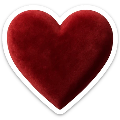 heart with a velvet texture sticker