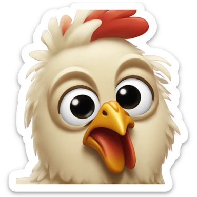 Chicken looking devastated as his friends and family have been sent to KFC sticker