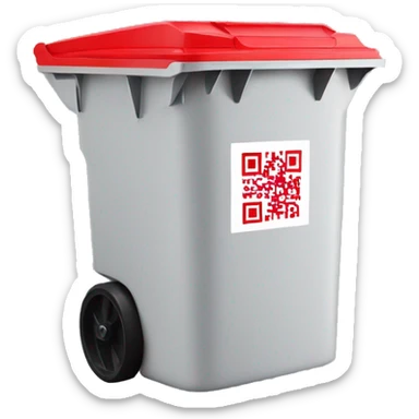 qr code on red wheelie bin sticker