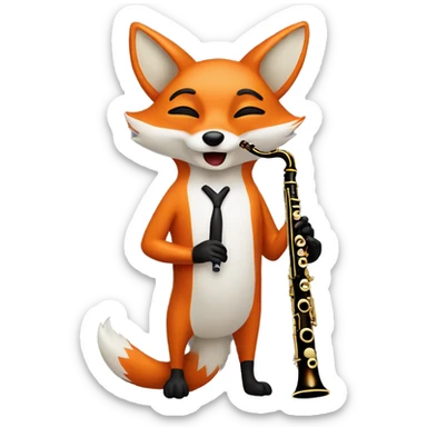 Fox playing the oboe sticker