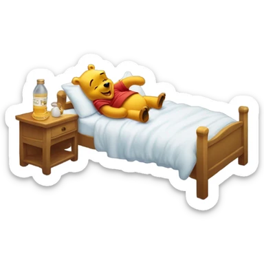 Winne the Pooh waking up sticker