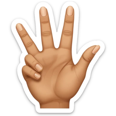 a closed hand with the index finger and middle finger pointing sticker