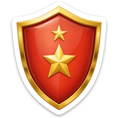 a shiny shield with the USSR flag inside sticker