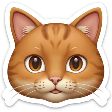 A 3D cartoon close-up of a cat’s face showing detailed whiskers, soft fur texture, warm lighting, shallow depth of field, realistic Memoji-style rendering. sticker