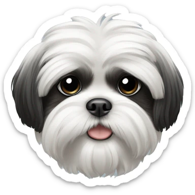 Black and white shih tzu sticker