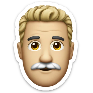 german diplomatic with hair on side and small moustache sticker