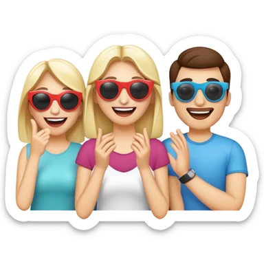 Two couples watching movie  sticker