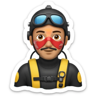 Moroccan male 38, scuba diving fan sticker