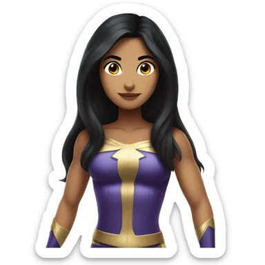 Hispanic superhero girl with long black hair  sticker